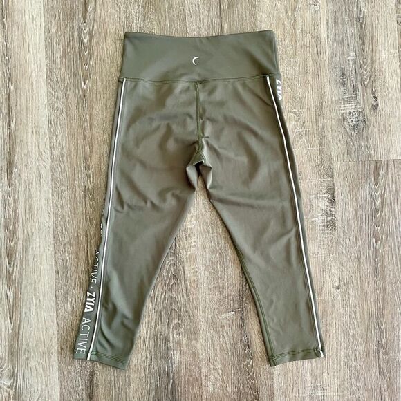Zyia Active Olive Green Cropped Leggings - Size: 6-8 - Picture 2 of 6